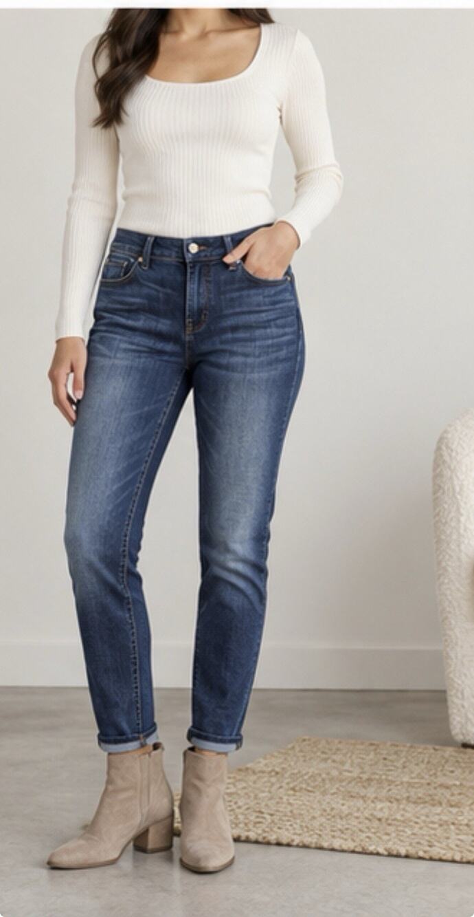 7 For All Mankind Josefina Women’s Jeans Size 27 Skinny Boyfriend Dark Wash